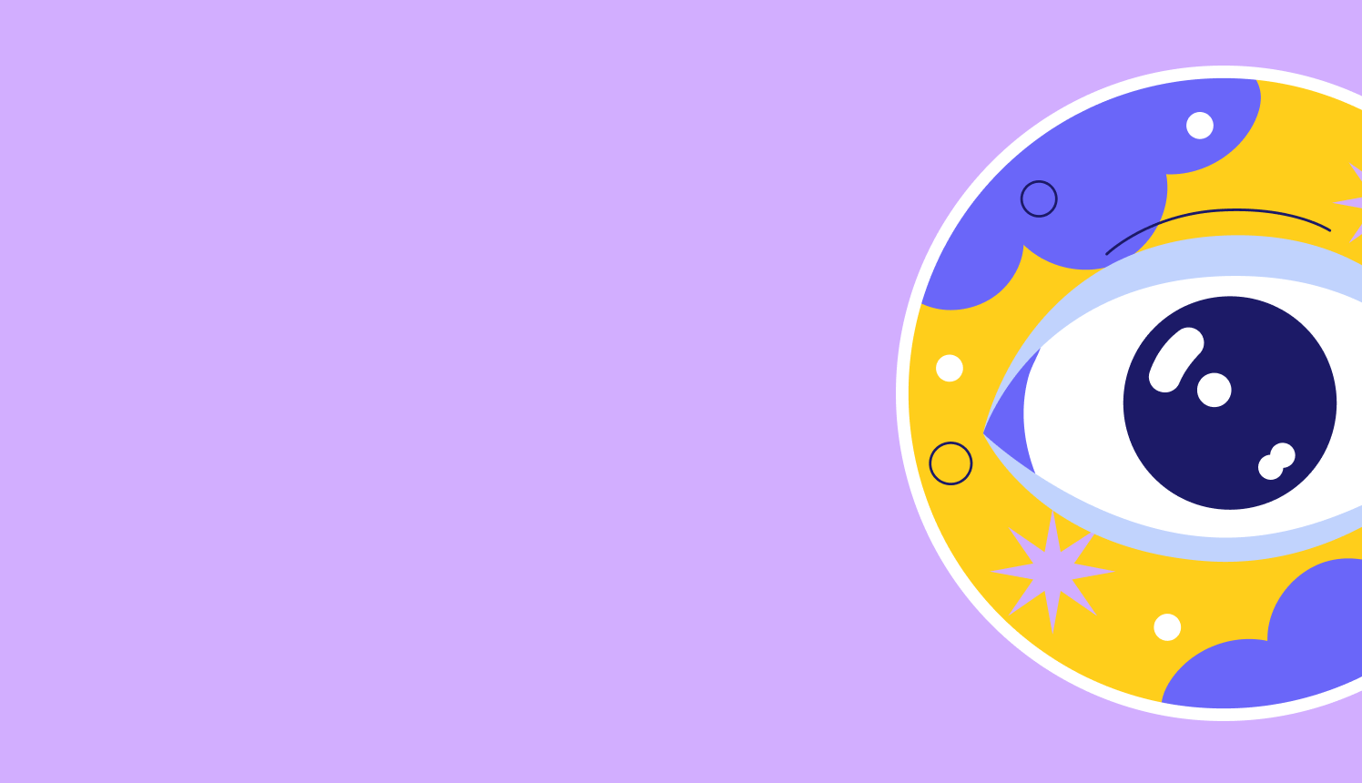 תמונת אוירה - רקע סגול ועין מאוירת